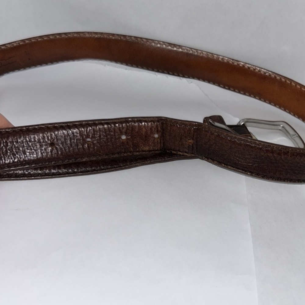 T.B Phelps Pebbles Leather Brown Belt - Picture 8 of 12